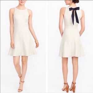 NWT - JCREW herringbone sleeveless dress with Navy Bow Closure - size 4